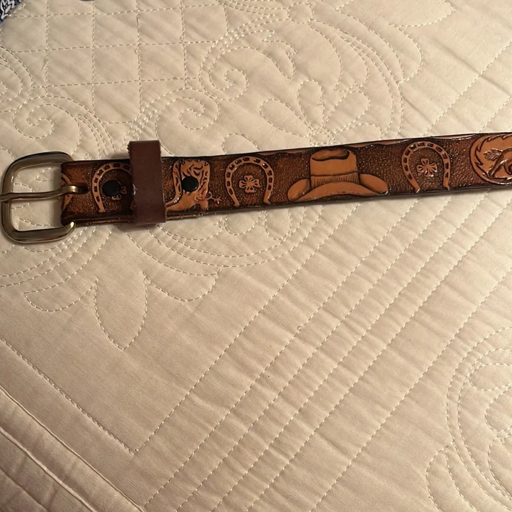 Cowhide Boys Cowboy belt- size 28